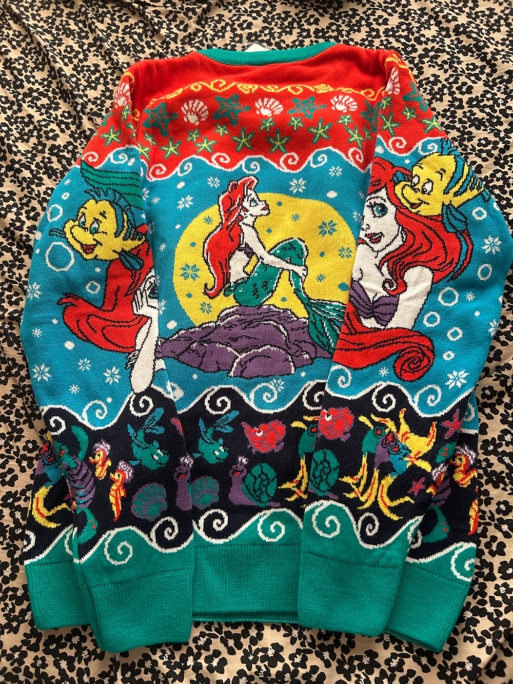 Disney Little Mermaid One-Piece Sweater in Teal, Red, Black and Purple - Picture 5 of 5